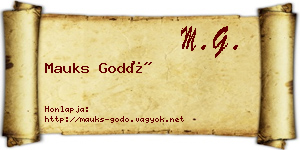 Mauks Godó névjegykártya